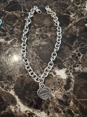 Authentic Tiffany & Co. Sterling Silver Return to Tiffany Heart Tag Choker